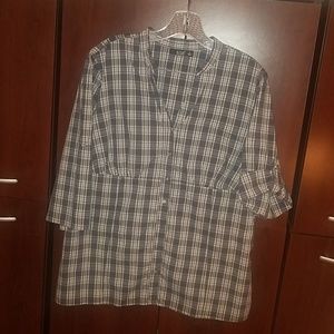 A.N.A V-Neck Cuffed Sleave Casual Top